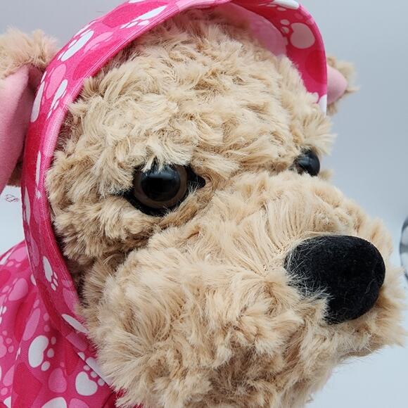 Build A Bear Labradoodle Plush 12" Tan Fur Tongue Out Hoodie Promise Pets BAB - Picture 5 of 6